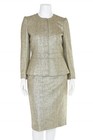  work Worthy   Lafayette 148 Ny 2pc Tweed Skirt Suit In Champagne Shimmer Sz 10