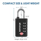 4 Pack Tsa Approved 4 Digit Luggage Locks Keyless Zipper Suitcase Black