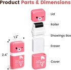 Sooez 12 Pack Pencil Erasers  Cute Erasers Pencil Eraser With Clean Up Roller