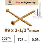 9 X 2-1 2  T25 Star Drive Deck Torx Drive Screws 500x Self Tapping Wood Decking