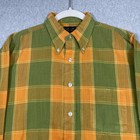 Vintage 60s Sears Shirt Mens Medium Button Camp Plaid Rockabilly Perma Prest Usa