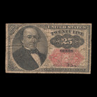 5th Issue 25c Twenty Five Cent Walker Fractional Currency Note  F