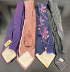 Vintage Tie Lot 4 Wembley Sears Art Deco Floral Thin Hand Painted  Used Read