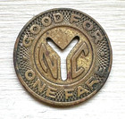 1953 Nyc 1st Year Subway Historical Token Y Cutout Smallest Nyc Token Made  2