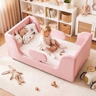 Naizea Montessori Floor Bed For Toddler Kids Bed Frame Low Profile With Rails