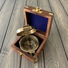 Vintage Brass Brunton Pocket Compass With Wooden Box Nautical Gift