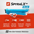 Spyra Manual Water Blaster  Outdoor Squirt Gun For Pool  Spyralx  Blue open Box 