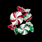 Red Green Enamel Crystal Christmas Candy Brooch Pin Gift