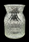 Decorative Clear Cut Glass Fresh Flower Vase Diamond Texture 6 25  Tall