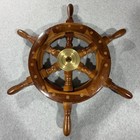 18  Wooden Ship Wheel Nautical Wall Decor Solid Wood Maritime Beach House 