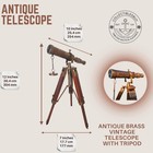 Vintage Brass Nautical Telescope With Wooden Tripod Maritime Decorative Scope   