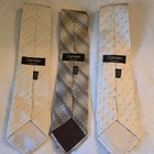 Zarrano 100  Silk Necktie Lot Of 3 Made In Italy- Gray Ivory Blue Classic