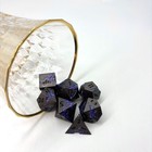 Sage s Dragon Etchings Black purple Metal Polyhedral Dice Set Rpg D d Dice Dnd