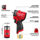 Milwaukee 3048-20 M12 Fuel 1 4  Subcompact Impact Wrench W  Friction Ring
