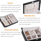 Jewelry Box Organizer With Removable Tray Lizard Black Vintage Gift