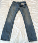 Levis Jeans Men 30x32  fits 28x32  511 Skinny Medium Wash Distressed Whiskers
