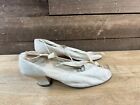Antique White Leather Women   s Wedding Heels Shoes Size 9-9 5