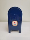 Lot Of 2 Vintage Blue Metal Mailbox Coin Bank Slot Lock