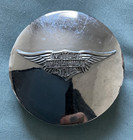 Vintage Lot Of 4 Metal Fuel Gas Caps Lids Chrome Blue Motorcycle Usa