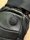 Black Leather Winter Gloves Size 10 Wrist Length Solid Logo Accent