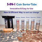 Co5in1 Coin Sorter Tube Counter With Wrappers Change Sort Black