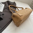 French Style Underarm Shoulder Bags For Women Pu Suede Pure Color Top-handle Bag