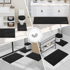 Luxury Chenille Toilet Rugs U-shaped 24x20  Soft 24  X 20  Contour Rug Black