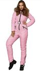 Womens Winter Warm Thick Padded Hooded Jumpsuit Ladies Ski Suit Snowsuits