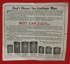 Witt Yellow Label Metal Garbage Cans Advertising Sales  Brochure 1910s 1920s