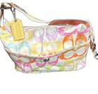 Authentic Coach Hamptons Signature Scribble Large Hobo     F11673     Multicolor