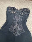 Vintage Corselette Garters Open Bottom Girdle Corset Black Corde De Parie 35 C