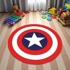 Captain America Shield Rug Nonslip Washable Round Mat Nursery Kids Room Carpet