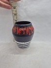 West Germany Scheurich Vase Retro Vintage Vibrant Red  Blue  Black  White