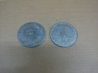 2 Pc Singapore Airlines Silver Plate Signature Coasters Airline Souvenir Vtg