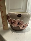 Vintage Royal Copley Pottery Ceramic Oval Dogwood Planter Gray Taupe Pink Flower