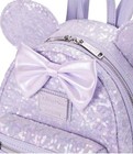 New        Disney Parks 2025 Mickey Minnie Opalescent Lavender Sequin Mini Backpack