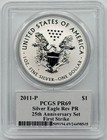 2011 P Reverse Proof Silver Eagle - Pcgs Pr69   Mercanti Flag   First Strike