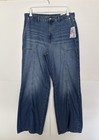 Michael Kors Women Jeans Carmen Wide Leg Super High-rise Med Hrtgwash Size10 Nwt