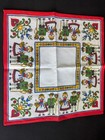 Vtg German Folk Art Table Centerpiece Lamp Mat Bright Primary Colors