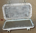 Vintage Brass Porthole Rounded Corner Rectangle Boat Ship Window 16-3 4  X 10  