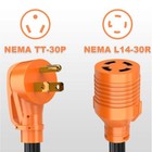 30a Generator Adapter Cord Nema Tt-30p Male To L14-30r Female 3 Prong To 4 Prong