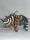 Recycled Tin Animal Ornament Rhino Figure 2 25   