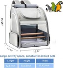 Bird Carrier Backpack - Portable   Breathable Travel Cage For Small Birds  grey 