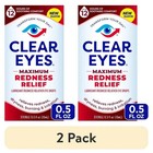 Clear Eyes  Maximum Redness Relief Eye Drops  0 5 Fl Oz  pack Of 2  Exp 04 2027