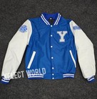 Byu Cougars Varsity Letterman Jacket Wool Body   Leather Sleeves College Bomber