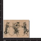 Wood Rubber Stamp  Cat Dance  Fun cute Cats kitten animals paws play bow dancing