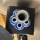 Vintage Chinese Tulip Vase Tulipiere Dragon Blue   White Oriental Porcelain Rare