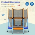 48  Kids Trampoline With Safety Enclosure Net  No Gap Mat  Two-way Zipper