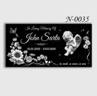 Memorial Headstone 24x12x0 45 Inches Human Grave Marker Tombstone Black Granite