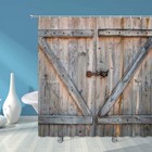 Rustic Farm Style Barn Door Shower Curtain Bathroom Decor Set With Hooks 72 In
